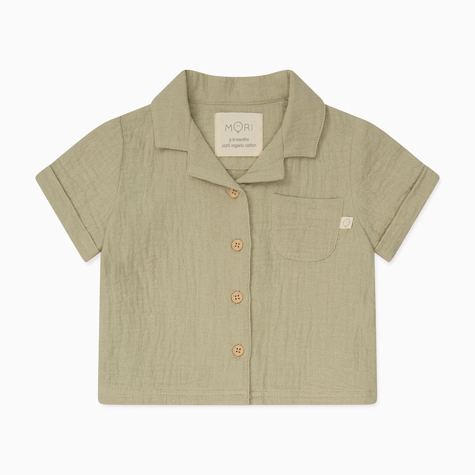 Sage Muslin Short Sleeve Shirt & Shorts Set - Image 4