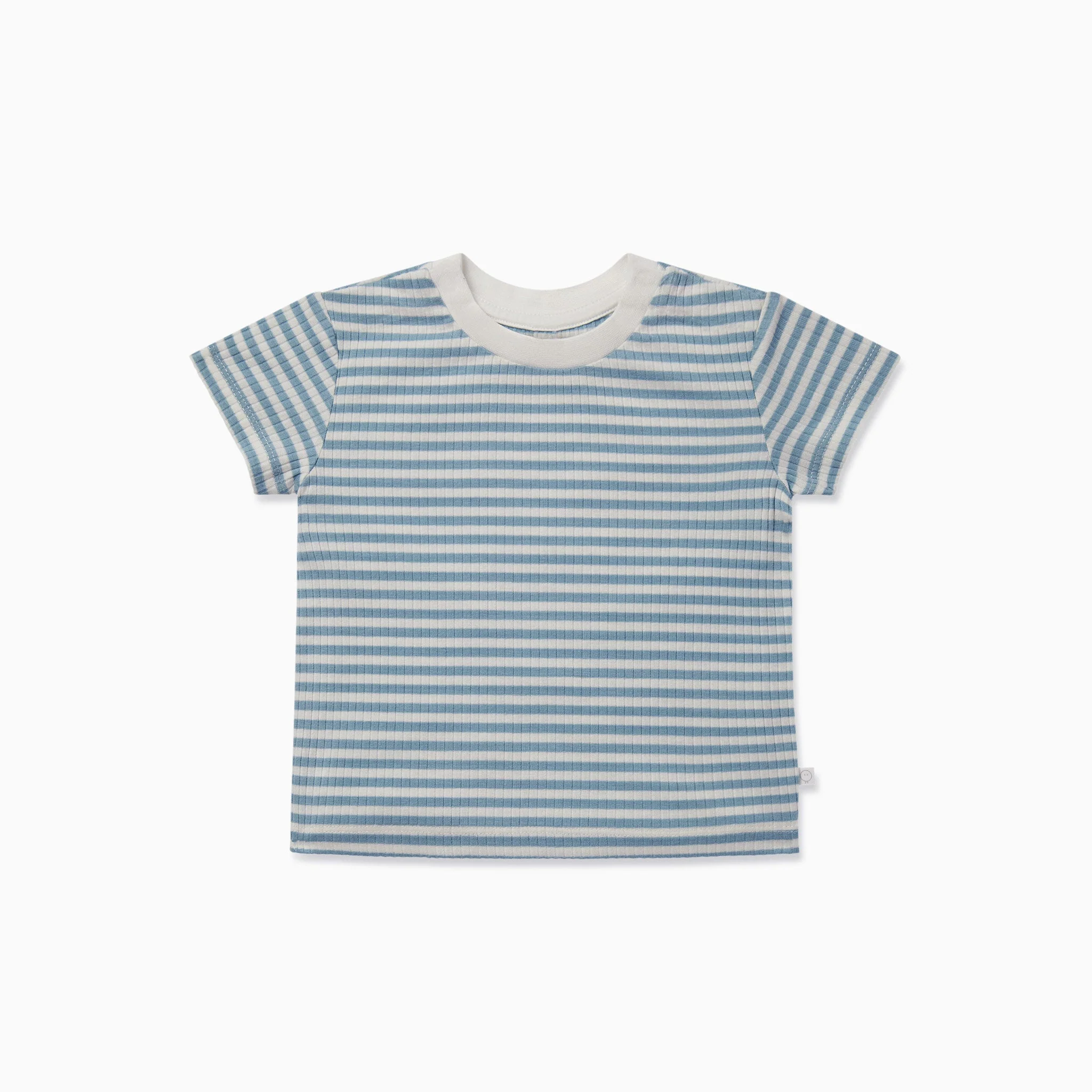 Sea Stripe Ribbed Drop Shoulder T-Shirt - Image 4