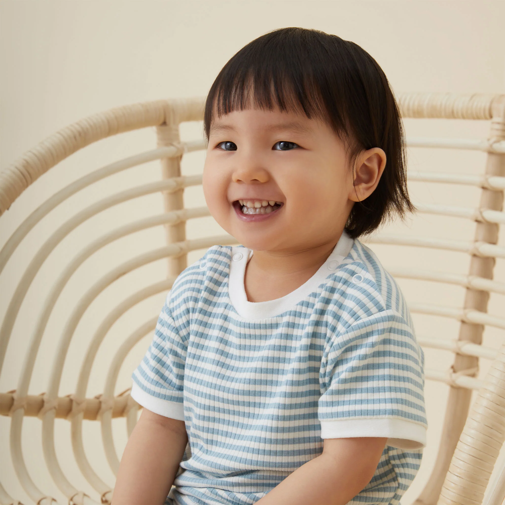 Sea Stripe Ribbed Drop Shoulder T-Shirt - Image 5