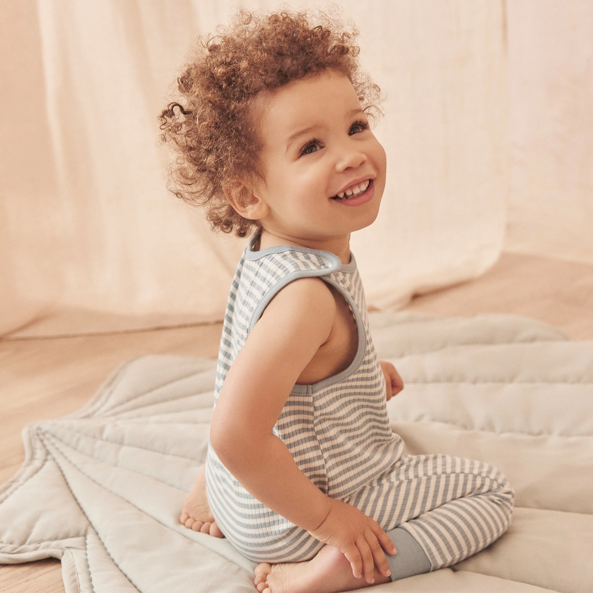 Sea Stripe Ribbed Jumpsuit