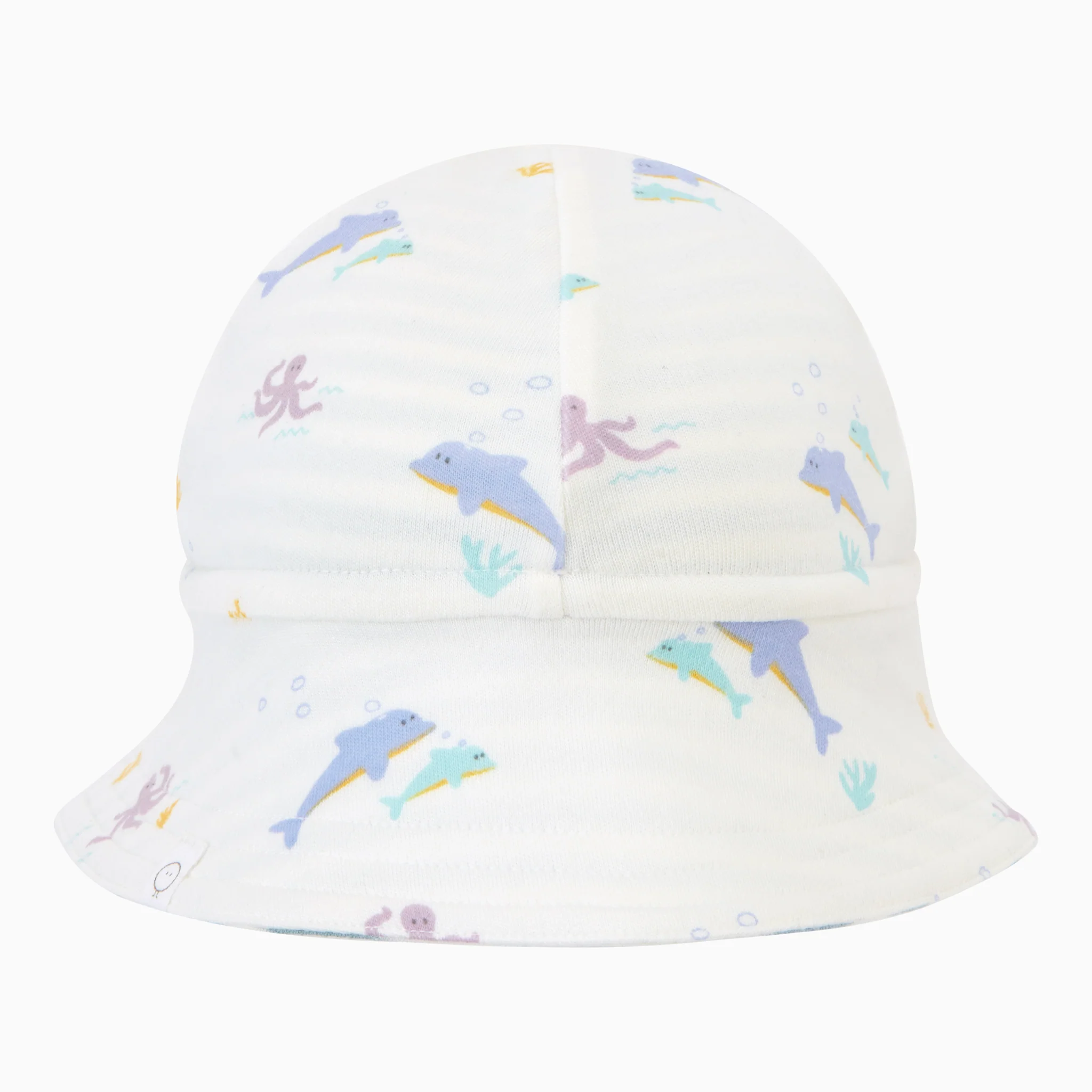 Sea Stripe Ribbed Romper & Sun Hat - Image 3
