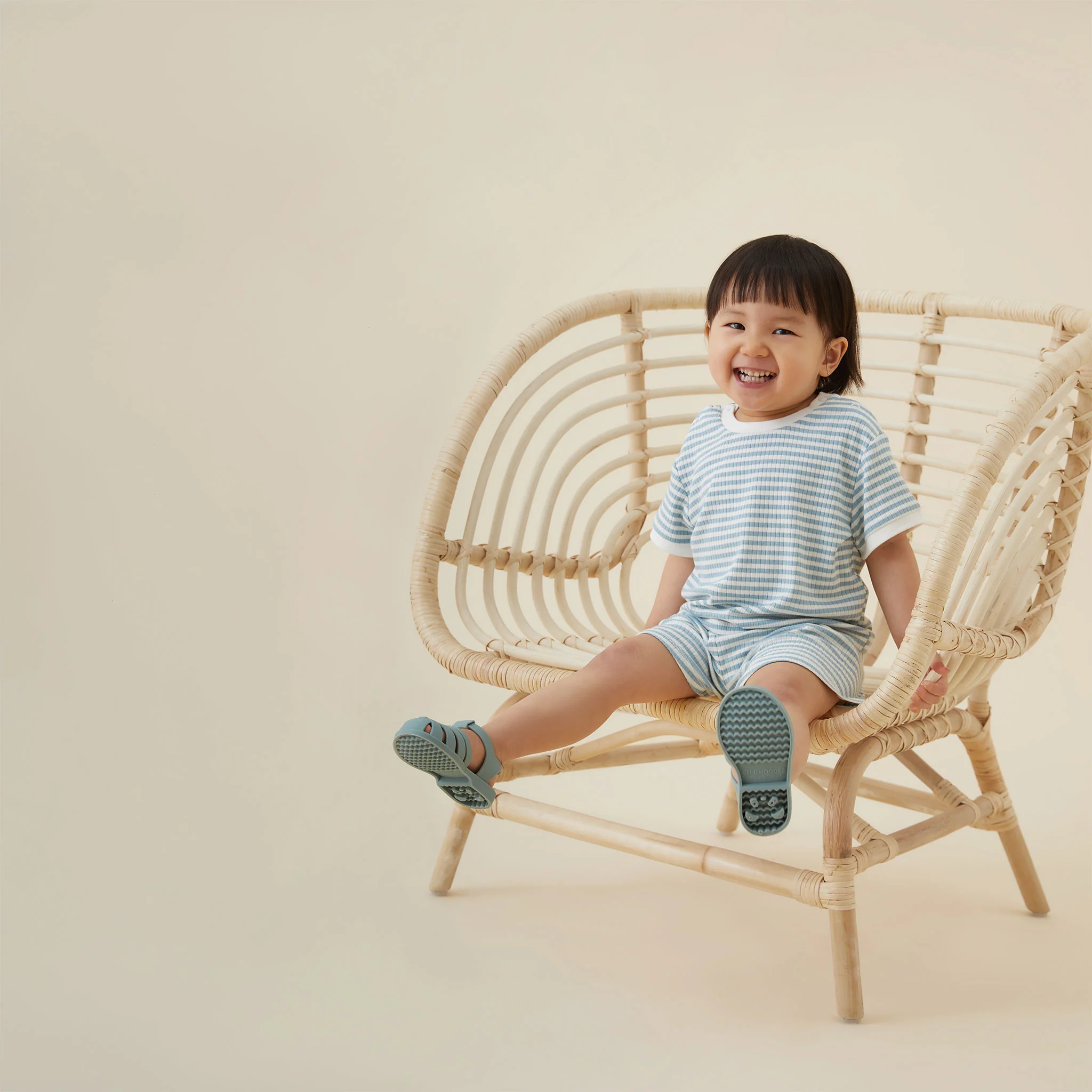 Sea Stripe Ribbed T-Shirt & Shorts Outfit