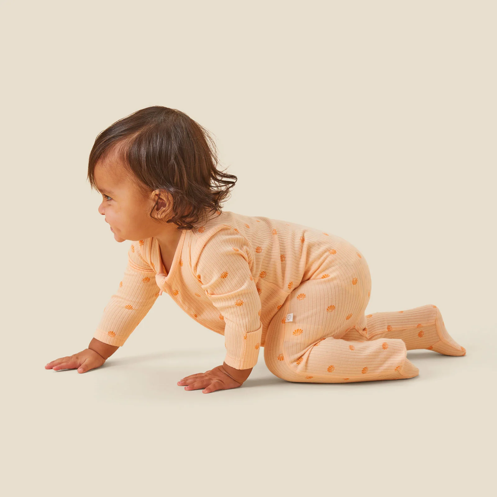 Shell Print Ribbed Clever Zip Sleepsuit - Image 6