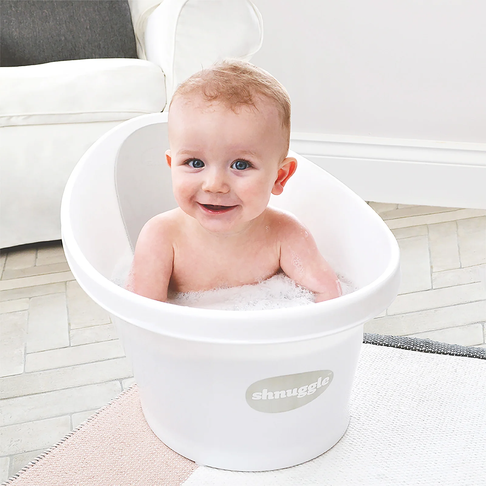 Shnuggle Newborn Baby Bath - White Grey - Image 3