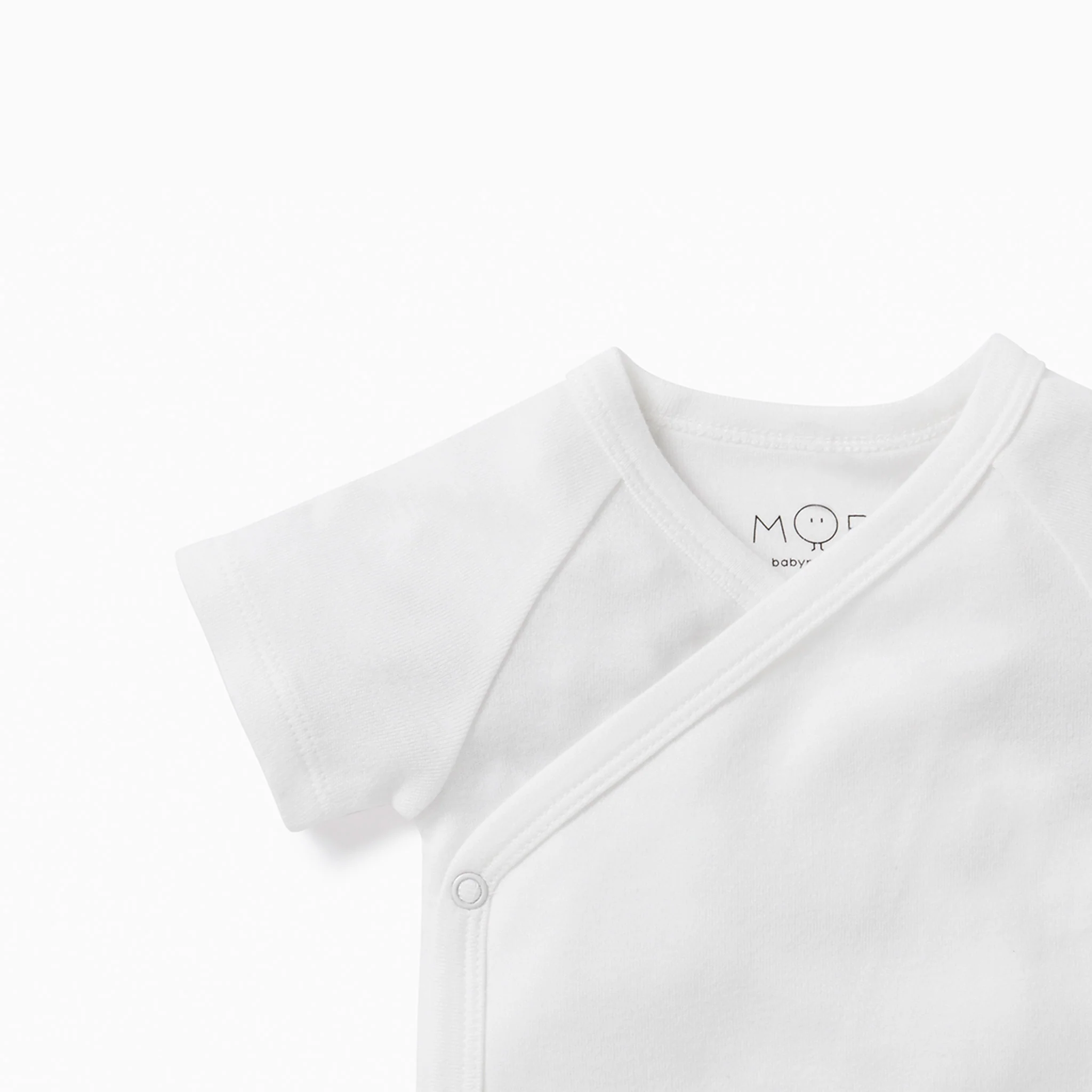 Short Sleeve Kimono Bodysuit - White - Image 4