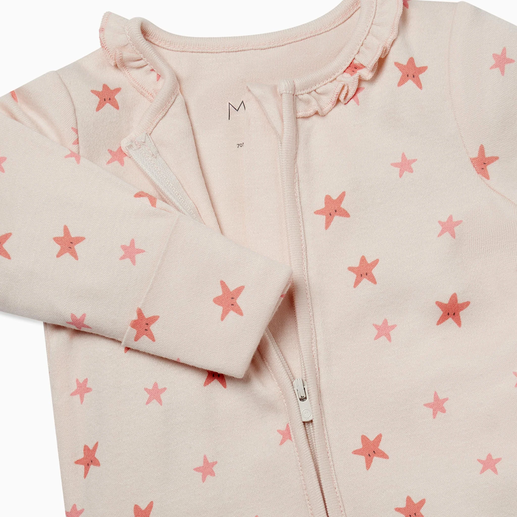 Sleep Club Starfish Frilled Zip-Up Sleepsuit - Image 3