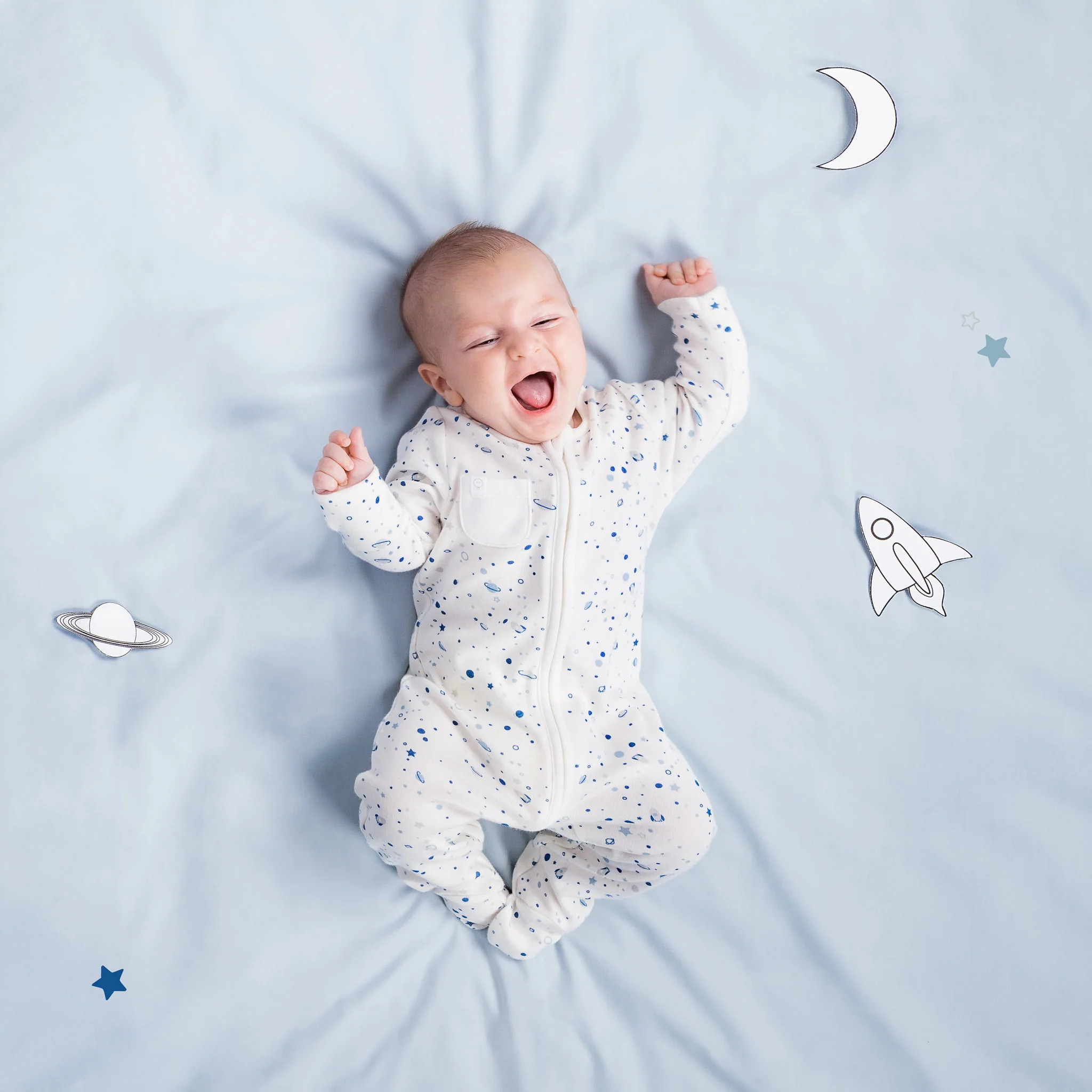 Space Zip-Up Sleepsuit 4 Pack - Image 4