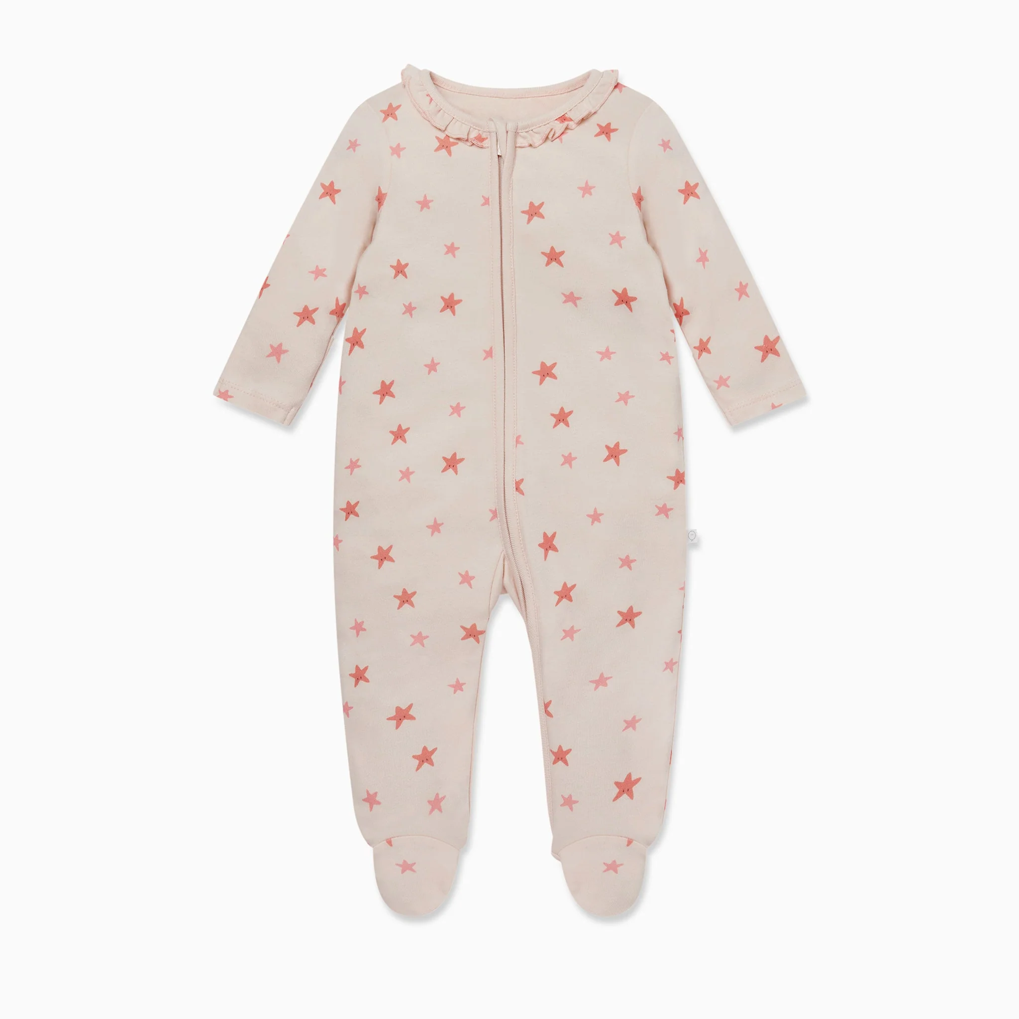 Starfish Frilled Zip-Up Sleepsuit