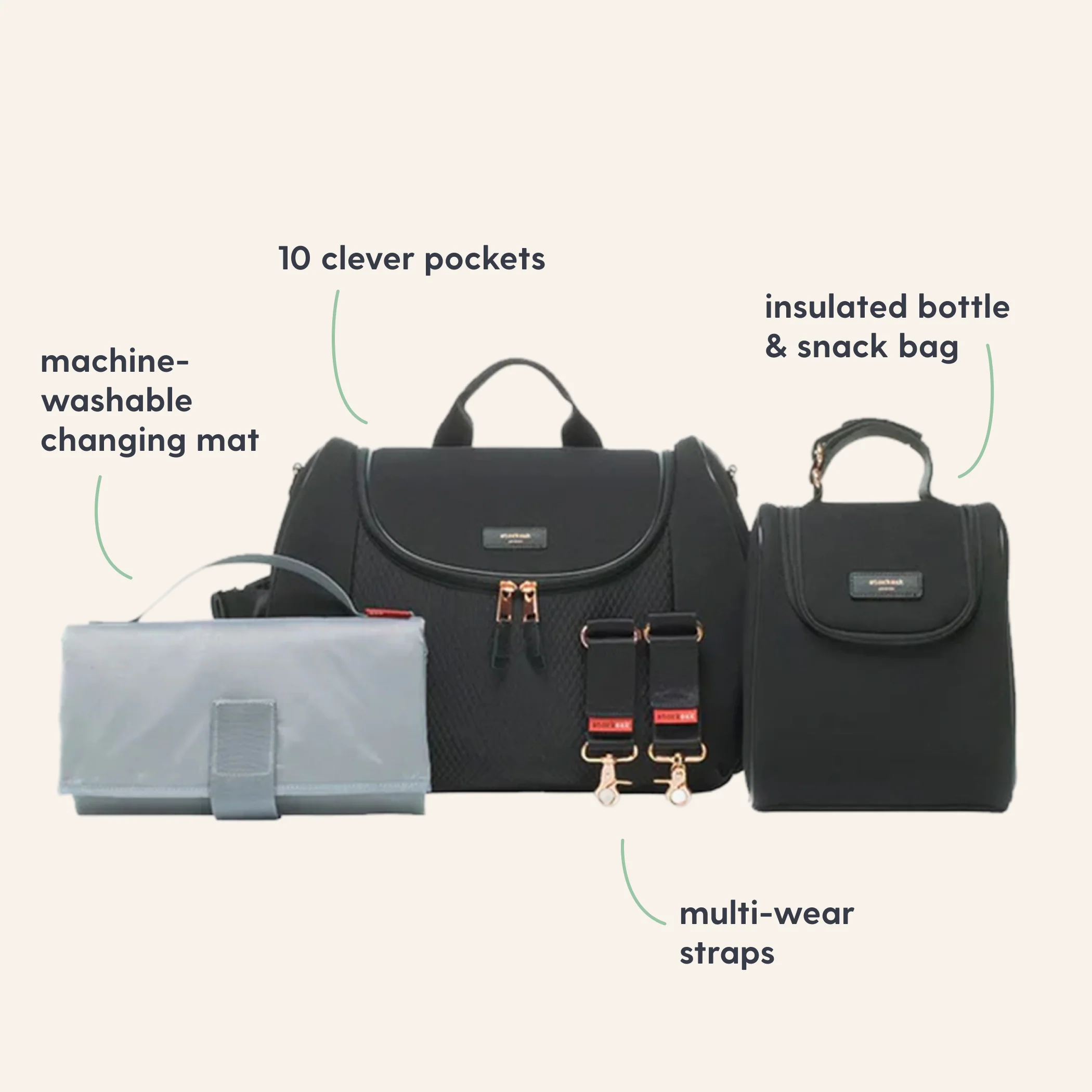 Storksak Poppy Luxe Changing Bag - Black - Image 2