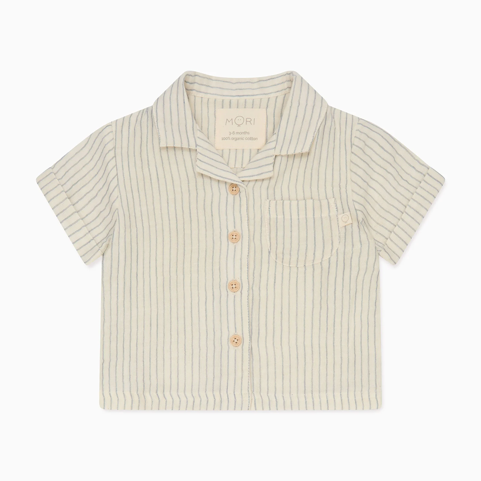 Striped Muslin Short Sleeve Shirt & Shorts Set - Image 3