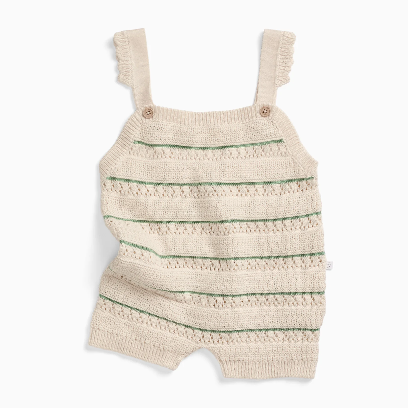 Striped Pointelle Knitted Summer Romper - Image 2