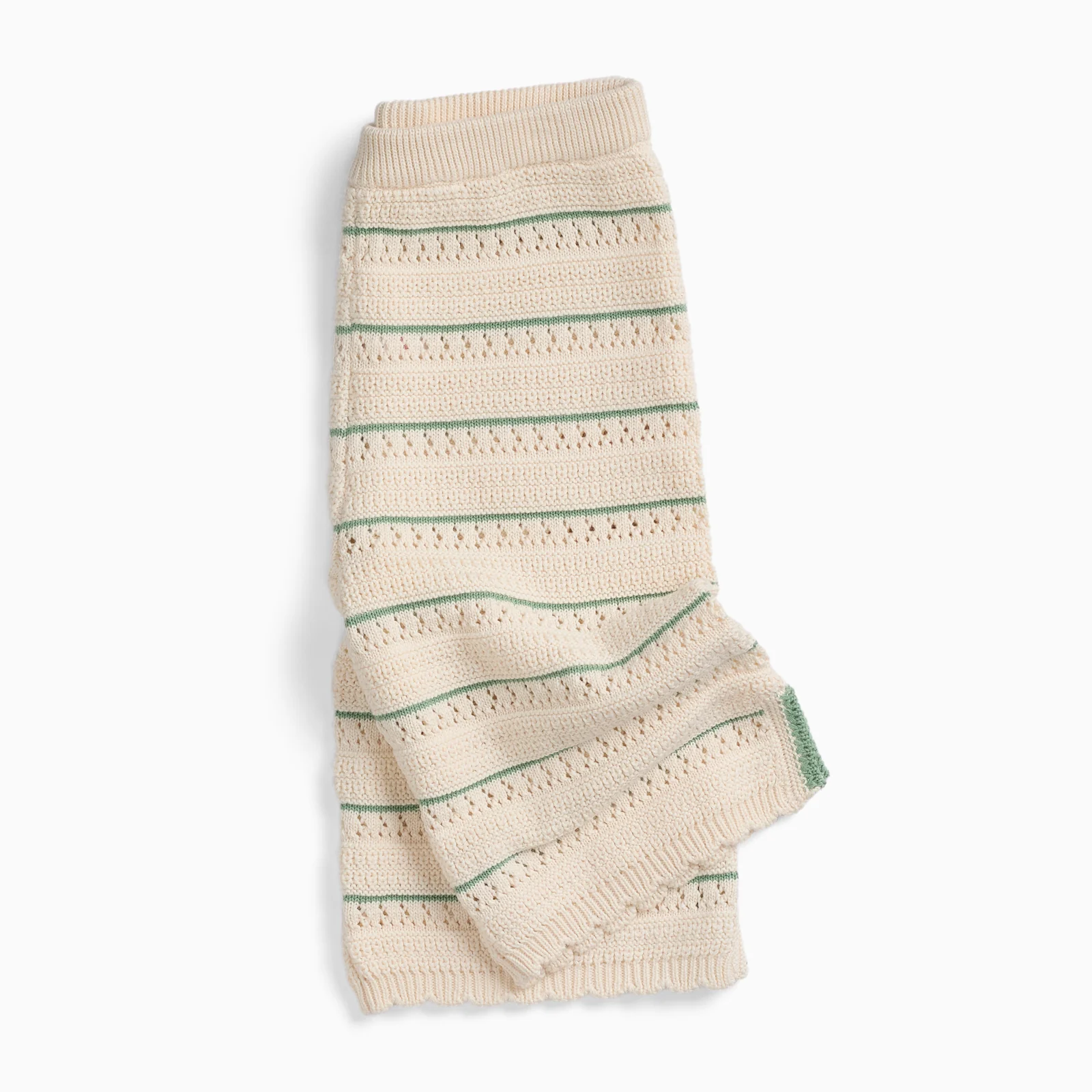 Striped Pointelle Knitted Trousers - Image 3
