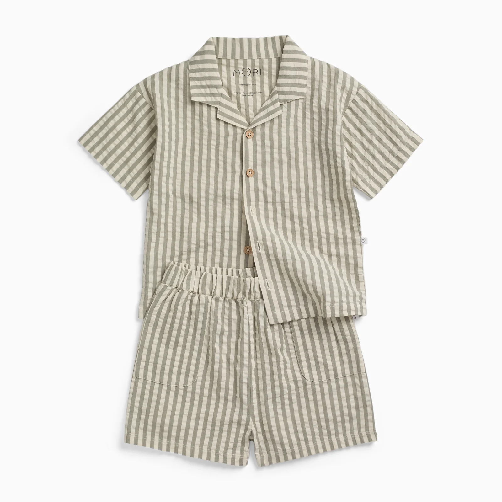 Striped Seersucker Shirt & Shorts Outfit - Image 2