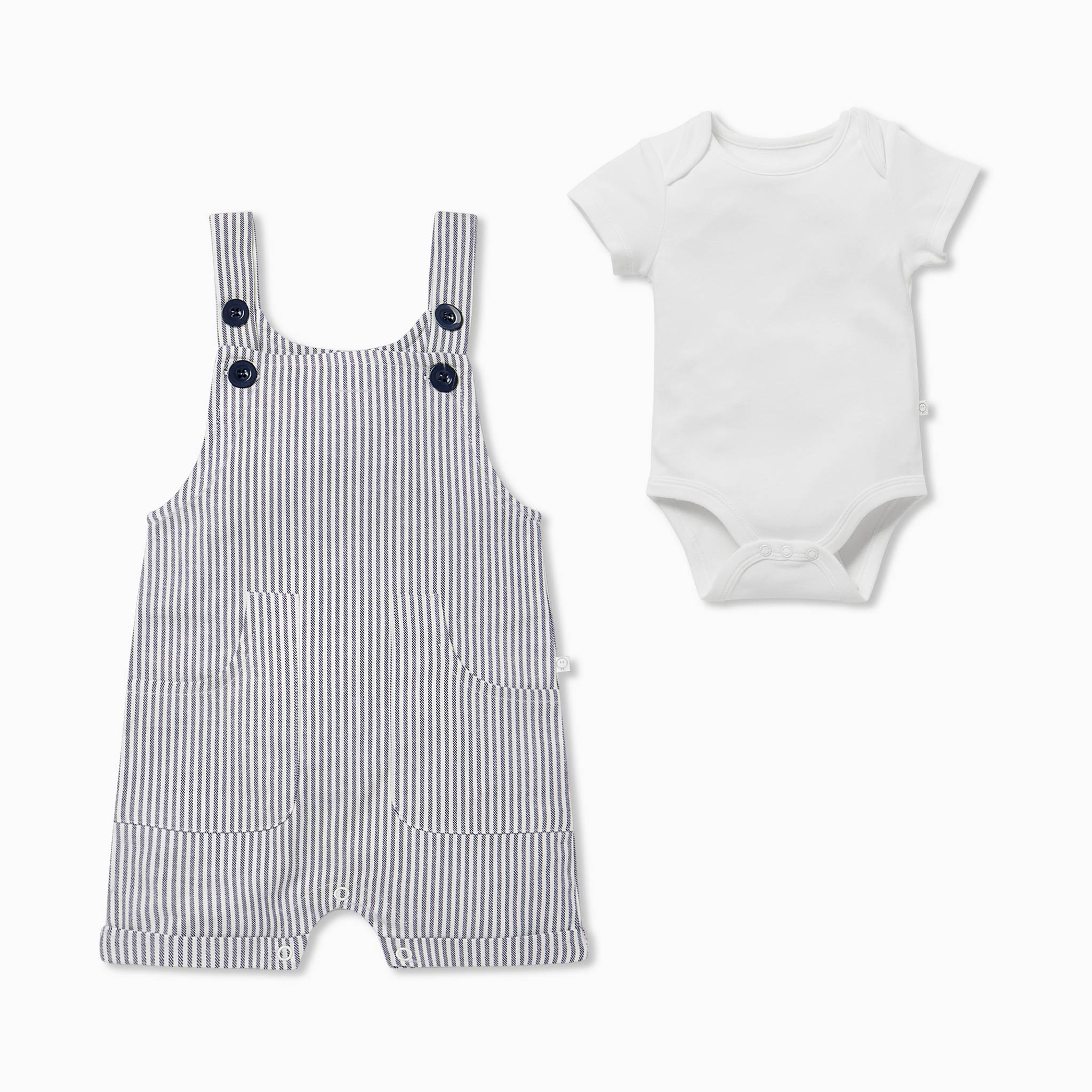 Striped Summer Dungarees & Bodysuit Outfit