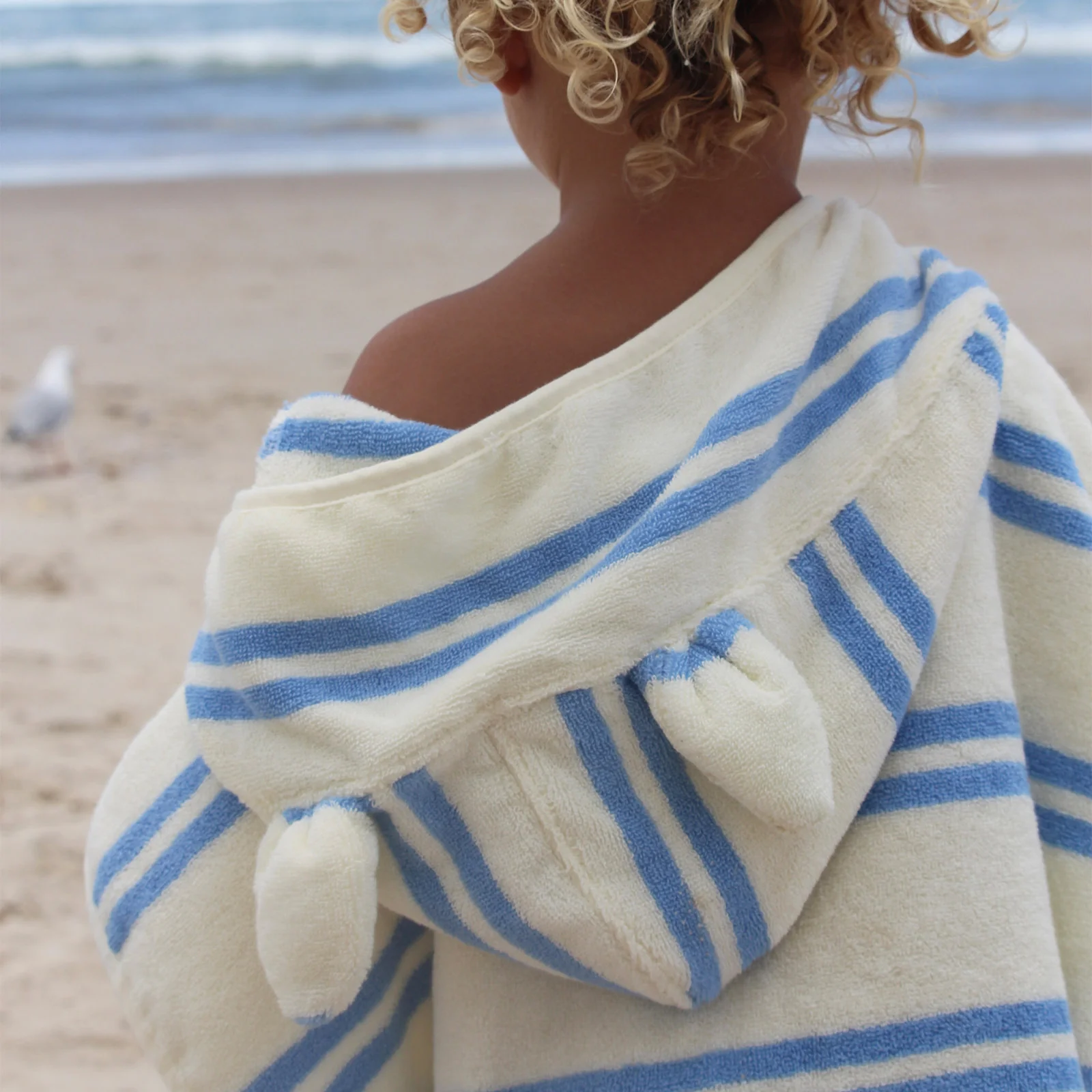 Sunnylife Kids Hooded Towel - Blue Stripe - Image 5