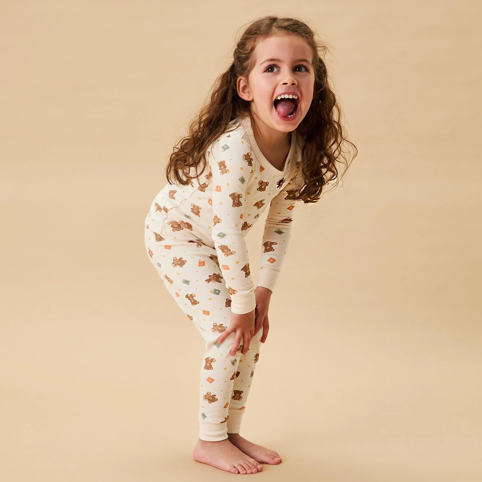 Teddy Bear & Ribbed Pyjamas 2 Pack