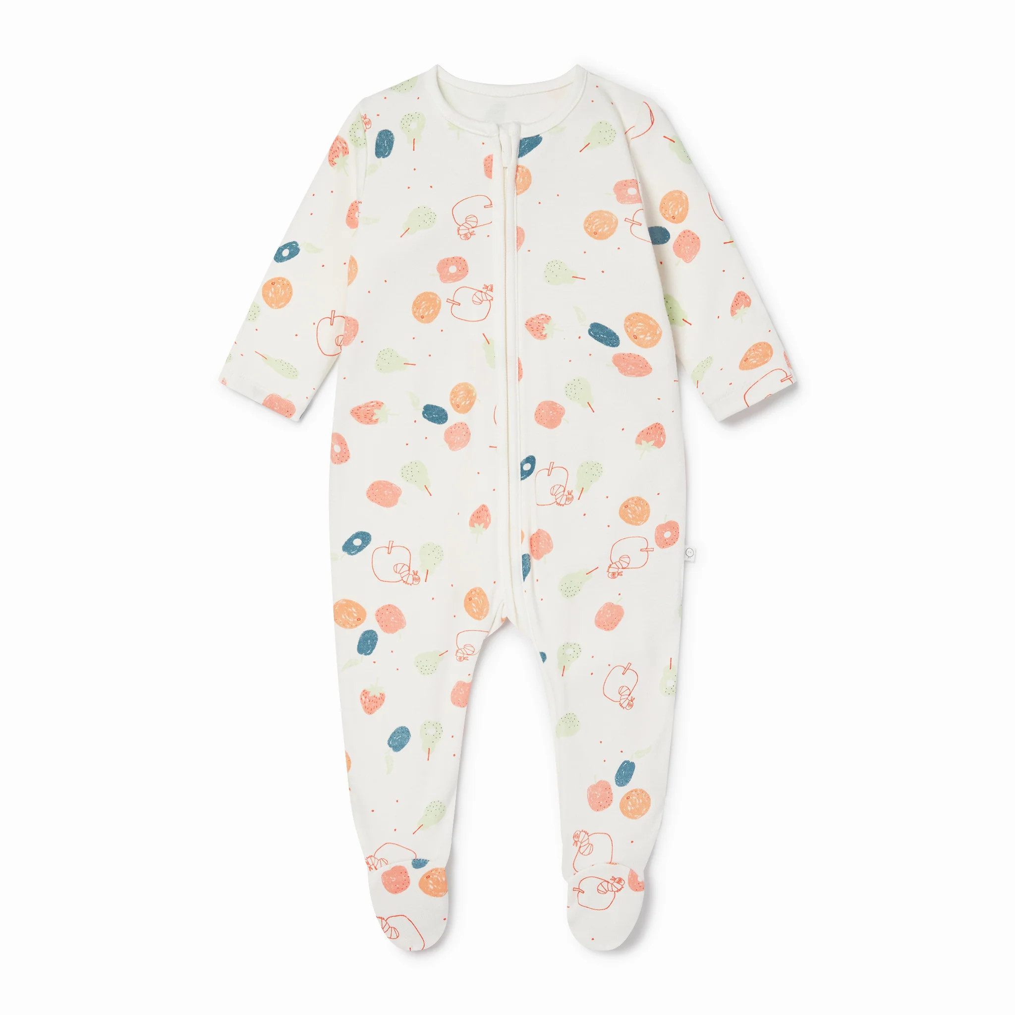 The Very Hungry Caterpillar Print Zip-Up Sleepsuit - Image 2