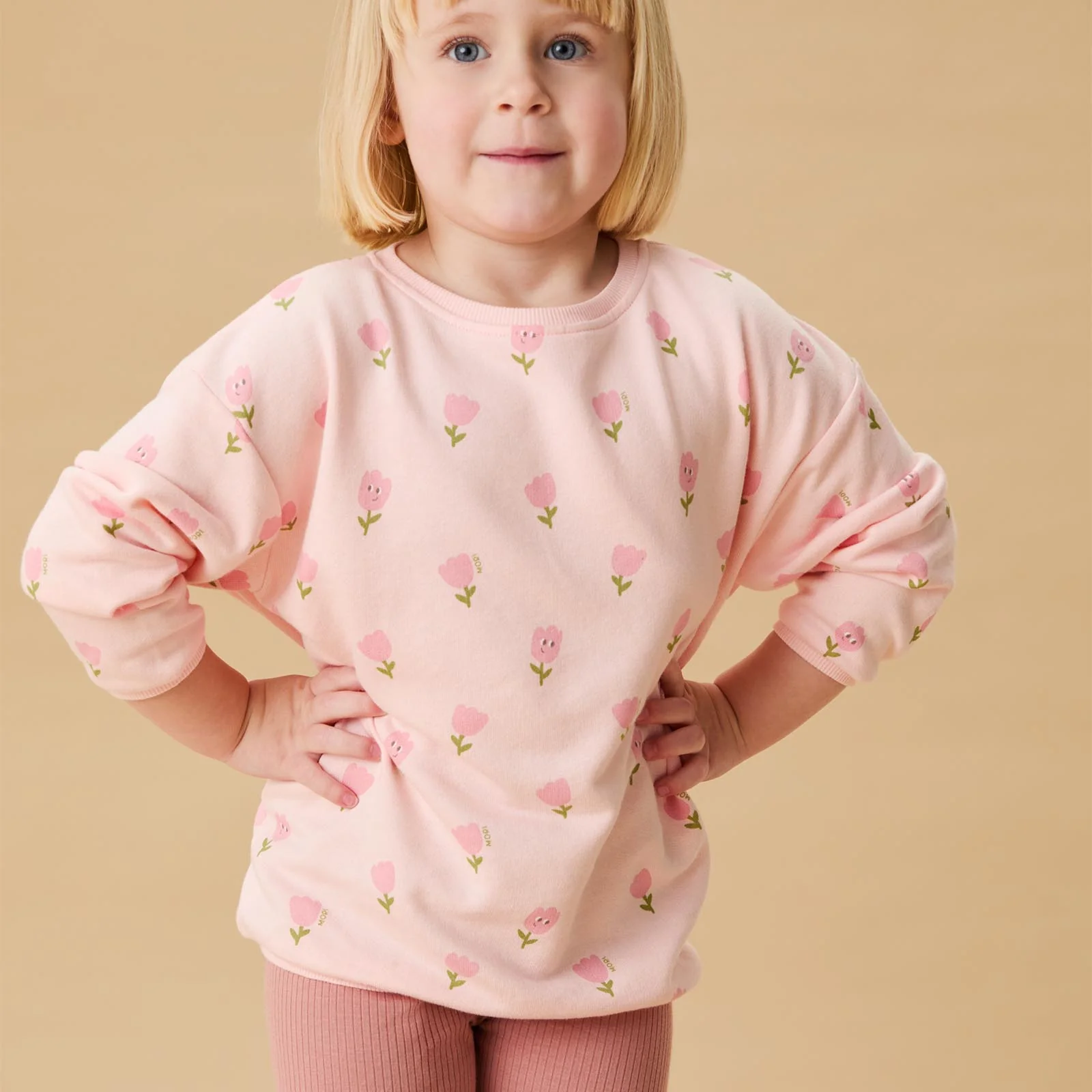 Tiny Tulips Sweatshirt & Leggings Outfit - Image 2