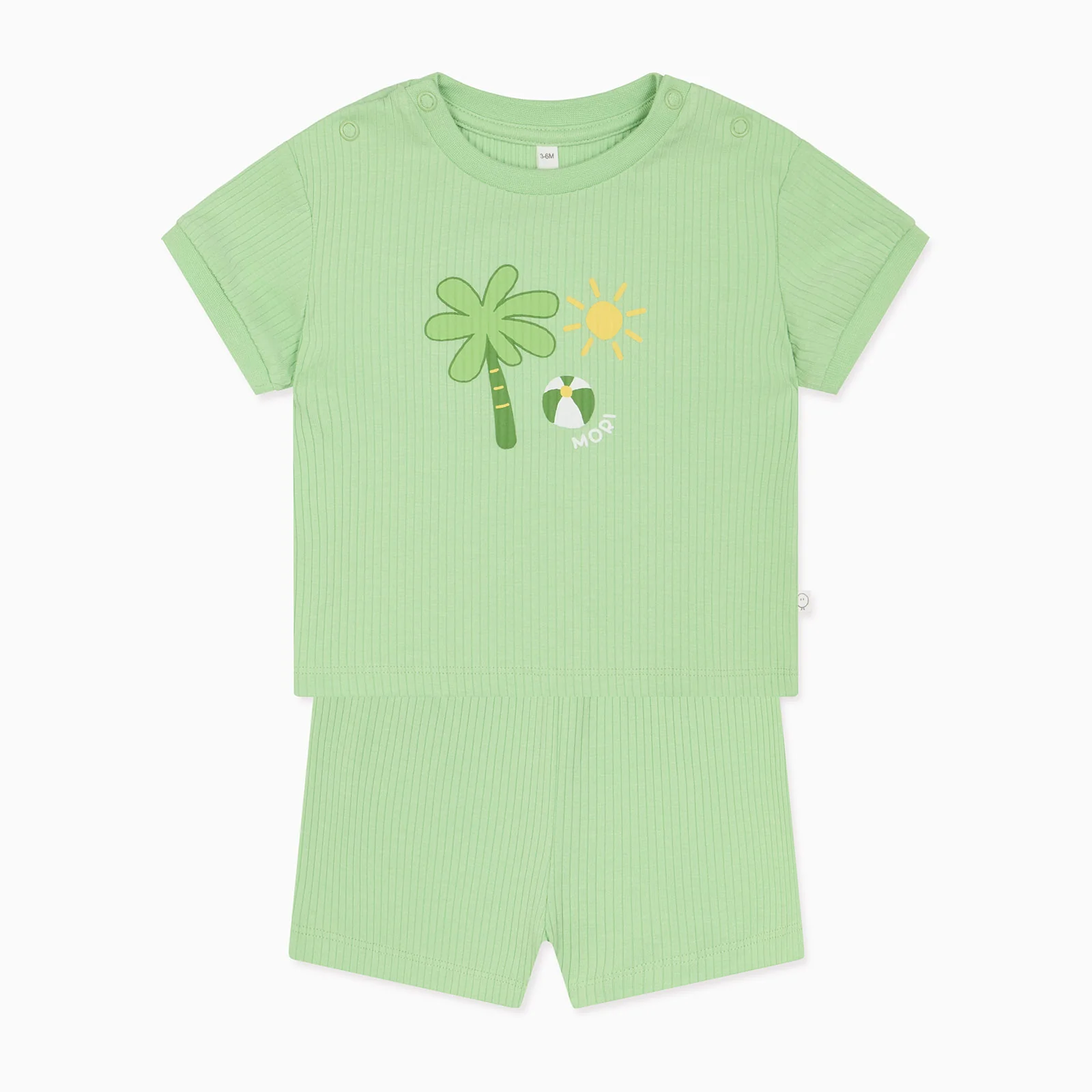 Tropical Ribbed T-Shirt & Shorts - Image 2