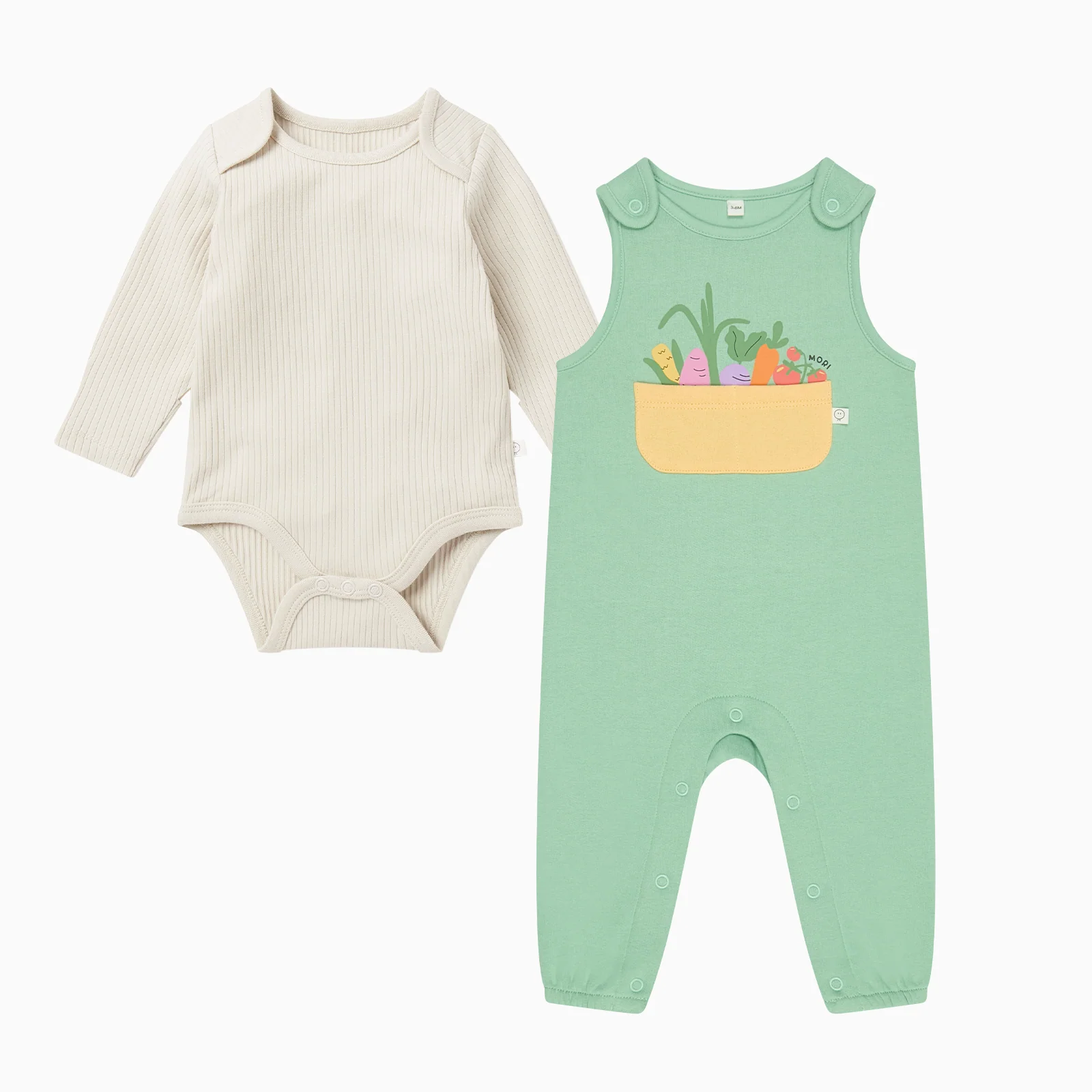 Veg Patch Dungarees & Ribbed Bodysuit Outfit - Image 3