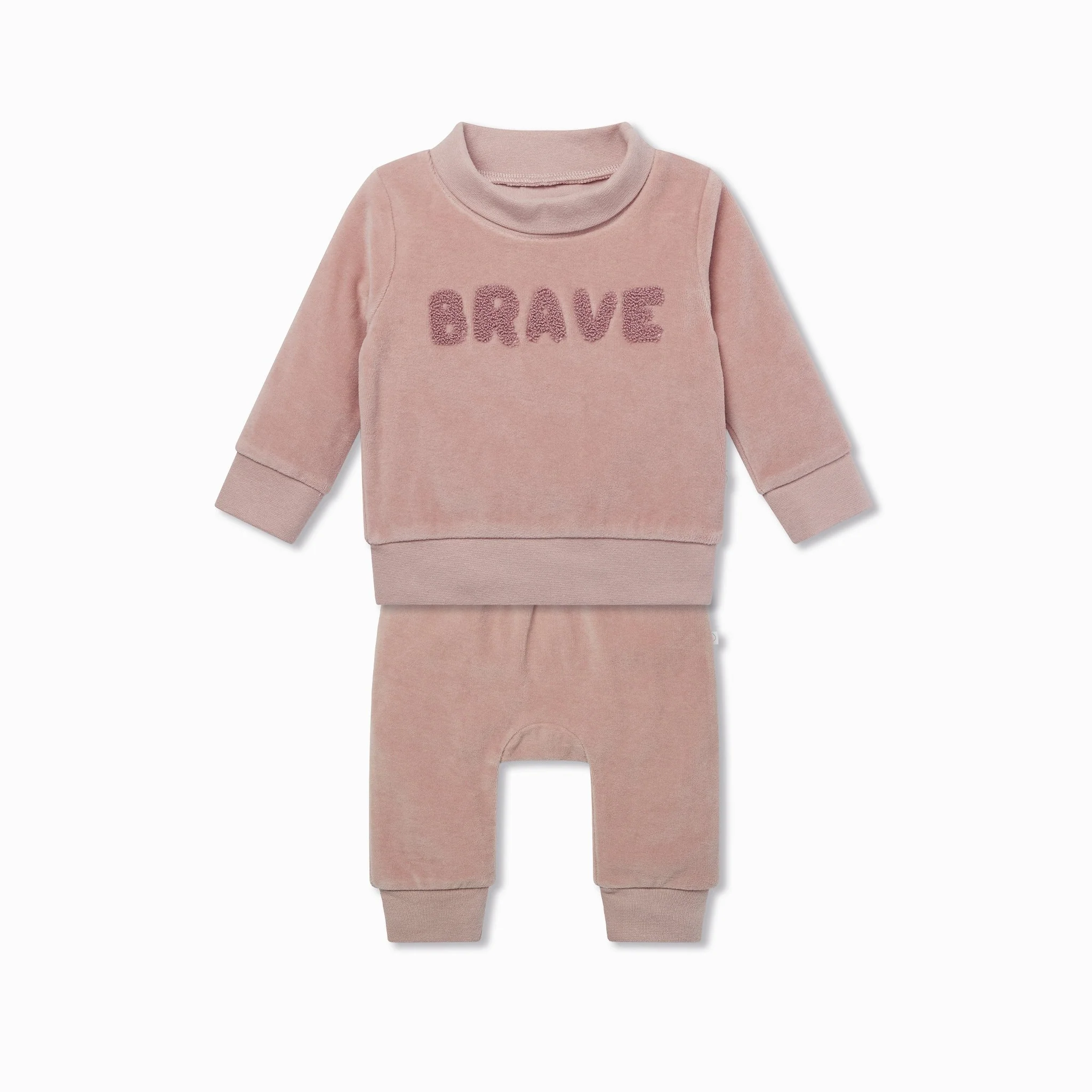 Velour Brave Slogan Sweatshirt & Joggers Outfit - Image 2