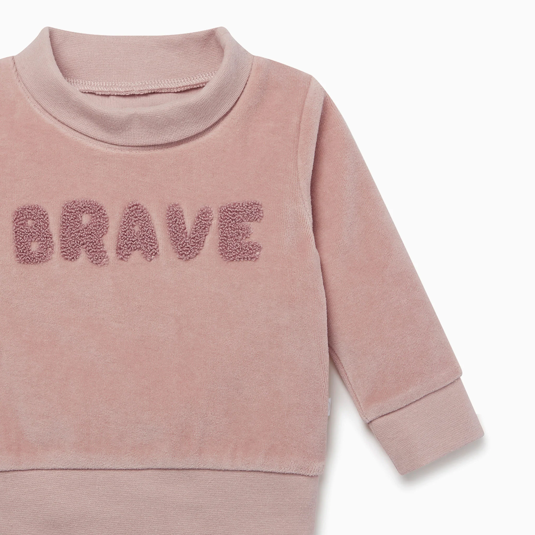 Velour Brave Slogan Sweatshirt & Joggers Outfit - Image 3