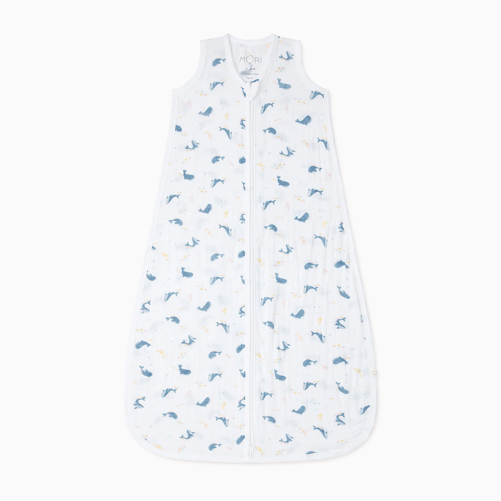 Whale Print Muslin Front Opening Sleeping Bag 0.5 TOG - Image 2