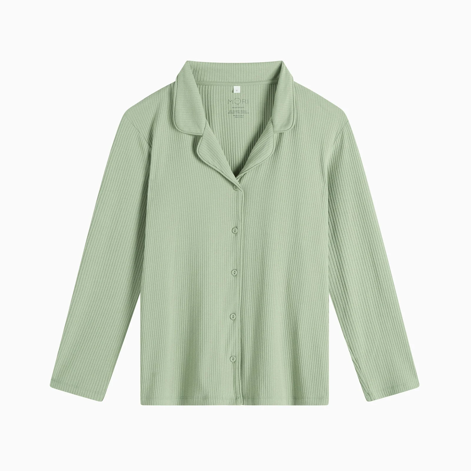 Women's Ribbed Collared Pyjamas - Sage - Image 3