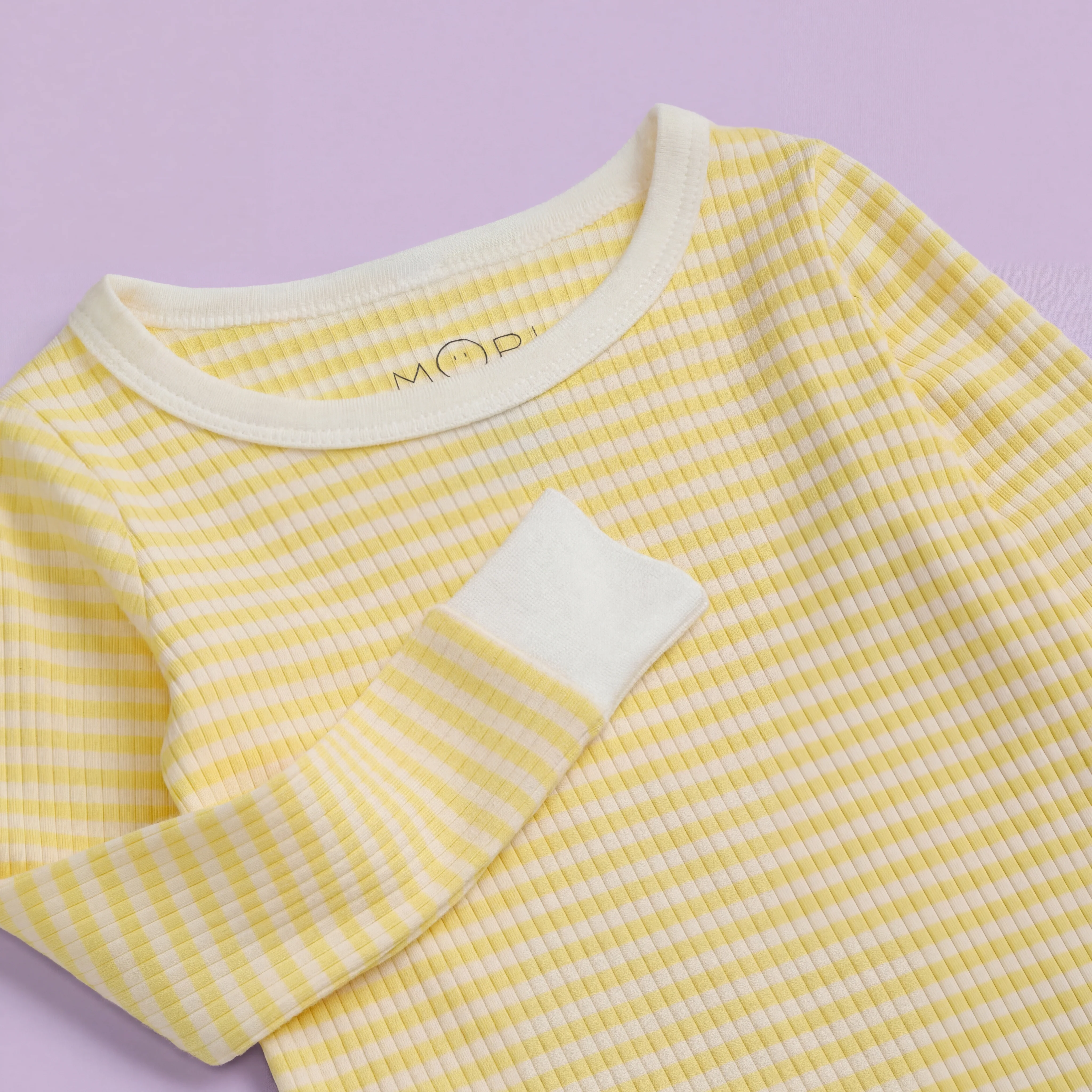 Yellow Stripe Ribbed Pyjamas - Image 3